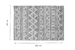 Hot Miliboo Alfombra bereber con relieve blanco y gris 160 × 230 cm ERGA