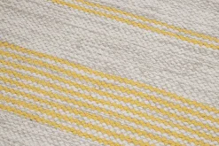 Discount Miliboo Alfombra de pasillo de algodón amarillo y beige 60 x 200 cm CABOURG