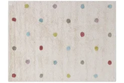 New Miliboo Alfombra infantil de algodón beige con lunares multicolores 100 x 150 cm DADA
