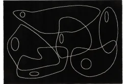 Online Miliboo Alfombra negra con estampado line art 160 x 230 cm ARTISTE