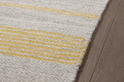 Outlet Miliboo Alfombra rectangular beige con rayas amarillas 50 x 80 cm CABOURG