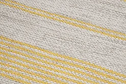 Outlet Miliboo Alfombra rectangular beige con rayas amarillas 50 x 80 cm CABOURG