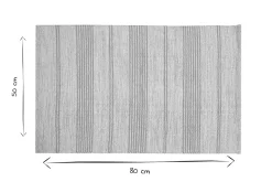 Outlet Miliboo Alfombra rectangular beige con rayas amarillas 50 x 80 cm CABOURG