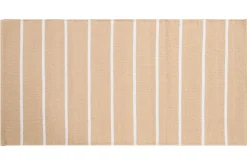 Clearance Miliboo Alfombra rectangular de rayas beige y blancas 60 x 180 cm LANZA