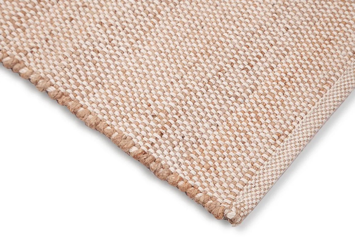 New Miliboo Alfombra rectangular de yute y algodón beige 140 x 200 EFFIA