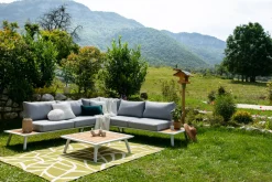 Sale Miliboo Alfombras interior exterior blanco crema y verde 160 x 230 cm GARANCE