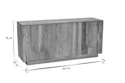 Cheap Miliboo Aparador 3 puertas de madera maciza grabada 160 cm ARK