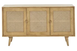 Best Miliboo Aparador 3 puertas de madera de mango y ratán 145 cm LAKA