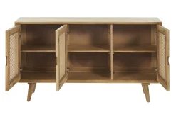 Best Miliboo Aparador 3 puertas de madera de mango y ratán 145 cm LAKA