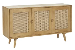 Best Miliboo Aparador 3 puertas de madera de mango y ratán 145 cm LAKA