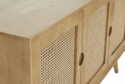 Best Miliboo Aparador 3 puertas de madera de mango y ratán 145 cm LAKA