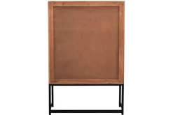 New Miliboo Aparador alto de madera maciza en espiga y metal negro con 2 puertas y 2 cajones STICK