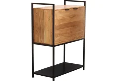 Cheap Miliboo aparador alto en acacia y metal negro A110 cm ARTHUS