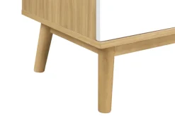 New Miliboo Aparador alto nórdico madera clara y blanco 2 puertas TALIA