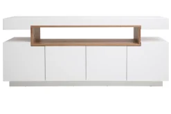 New Miliboo Aparador blanco mate y nicho en madera LIVO