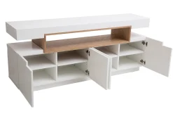 New Miliboo Aparador blanco mate y nicho en madera LIVO