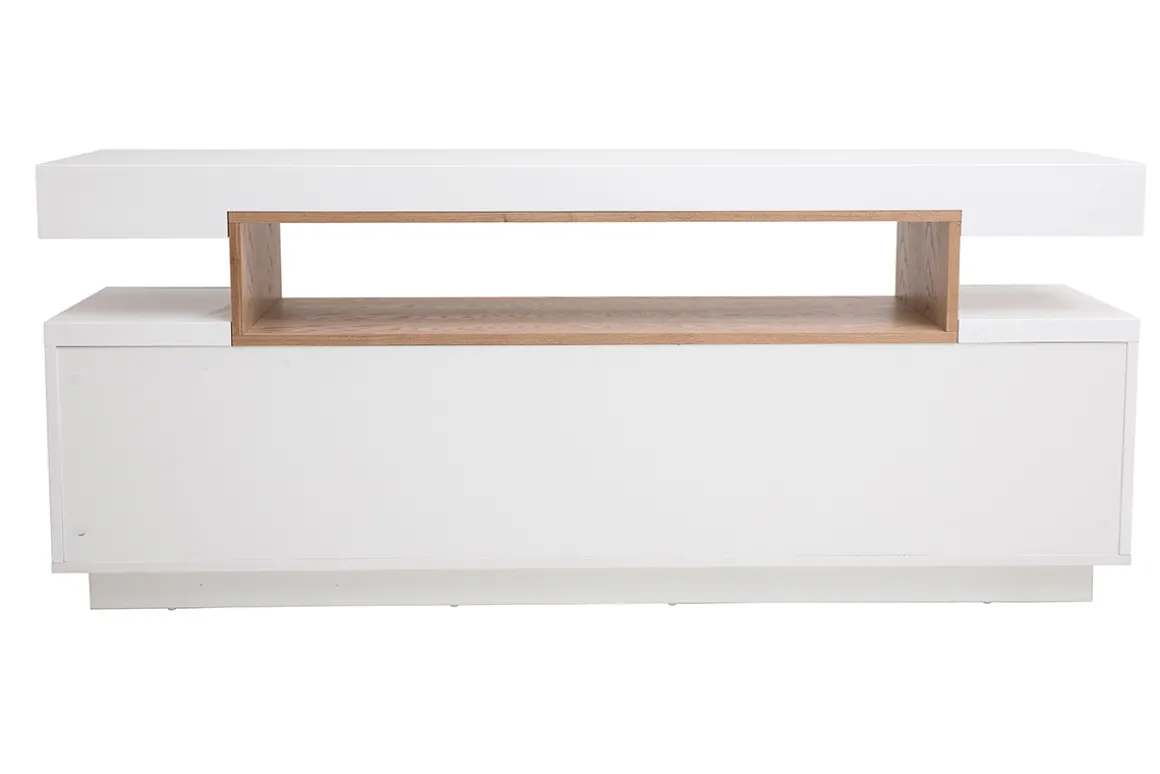 New Miliboo Aparador blanco mate y nicho en madera LIVO