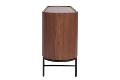 Outlet Miliboo Aparador con 3 puertas de nogal oscuro y metal negro 160 cm SKYE
