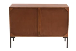 New Miliboo Aparador de 2 puertas de madera oscura maciza de mango y metal negro 100 cm ONDA