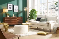Online Miliboo Aparador de 3 puertas de madera oscura maciza de mango y metal negro 140 cm ONDA