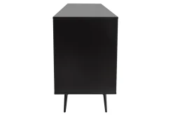 Best Sale Miliboo Aparador de 3 puertas negro mate de contrachapado de nogal 200 cm MERMOZ
