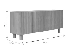 Online Miliboo Aparador de 4 puertas roble macizo claro 180 cm GOSHI