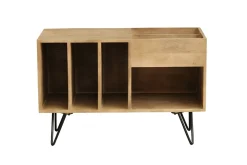 Sale Miliboo Aparador de almacenaje de vinilos en madera de mango y metal 90 cm BOOGIE