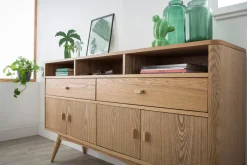 Hot Miliboo Aparador de diseño 4 puertas en fresno NORDECO
