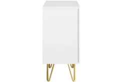 Fashion Miliboo Aparador de diseño blanco y dorado con 2 puertas 107 cm OZEN