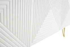 Best Sale Miliboo Aparador de diseño blanco y dorado 160 cm anchura OZEN