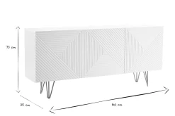 Best Sale Miliboo Aparador de diseño blanco y dorado 160 cm anchura OZEN