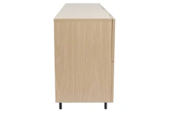 Flash Sale Miliboo Aparador de diseño con acabado roble claro y metal negro con 2 puertas y 4 cajones 180 cm ALASKA