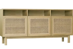 Flash Sale Miliboo Aparador de madera clara y caña de ratán 160 cm GALINA