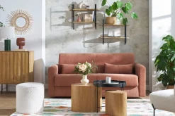 Flash Sale Miliboo Aparador de madera maciza de mango con grabados y metal negro, 2 puertas 70 cm AGRA
