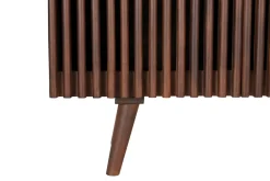 Best Sale Miliboo Aparador de madera maciza de mango oscuro con 2 puertas correderas 140 cm ALBA