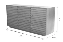 Shop Miliboo Aparador de madera maciza de mangos 3 puertas L160 cm MATCHA