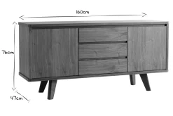 Discount Miliboo Aparador diseño nogal FIFTIES
