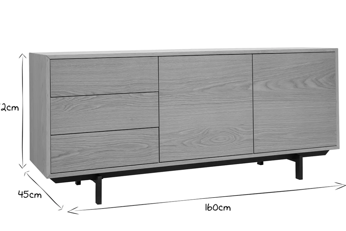 Best Miliboo Aparador diseño vintage 160 cm nogal MANNY
