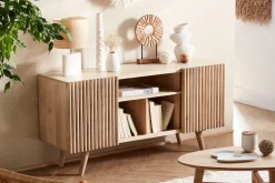 Discount Miliboo Aparador en mango con puertas correderas ALBA