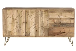Cheap Miliboo Aparador en mango y metal dorado LINIUM