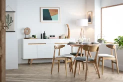 Flash Sale Miliboo Aparador escandinavo blanco brillante y fresno 180cm MELKA