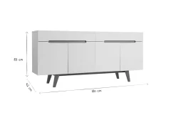 Flash Sale Miliboo Aparador escandinavo blanco brillante y fresno 180cm MELKA