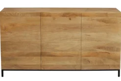 Shop Miliboo Aparador industrial 3 puertas en mango macizo y metal YPSTER