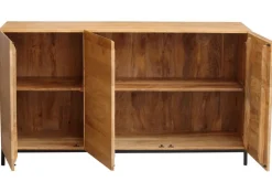 Shop Miliboo Aparador industrial 3 puertas en mango macizo y metal YPSTER