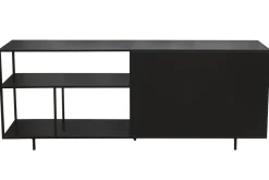 Shop Miliboo Aparador industrial de metal negro 2 puertas 180 KARL