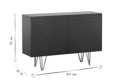 Best Miliboo Aparador negro y metal dorado 2 puertas 107 cm OZEN