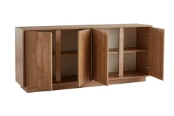 Store Miliboo Aparador nórdico de 4 puertas con acabado en roble 180 cm COMO