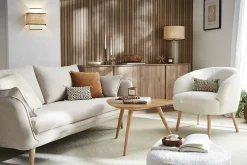 Store Miliboo Aparador nórdico de 4 puertas con acabado en roble 180 cm COMO