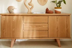 Flash Sale Miliboo Aparador nórdico de fresno con puertas y cajones 160 cm FIFTIES