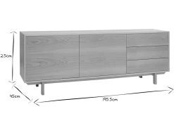 Clearance Miliboo Aparador nórdico de madera clara 195 cm SID